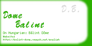 dome balint business card